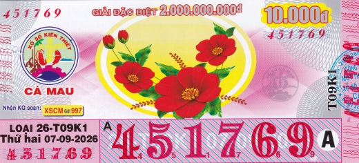 Mẫu vé số đối chiếu 2026 09 07miennam Camau  - Xổ Số Kim Ngân